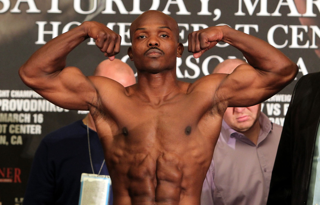 Timothy Bradley last year in his weigh-in against Provodnikov.