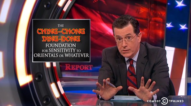 A screenshot from Colbert's latest segment on Dan Snyder, owner of the Washington R*dskins.