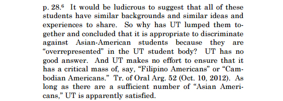 Justice Alito writes in his dissent a demand for more data disaggregation of AAPI applicants. Yet, the coalition of AAPIs whose anti-affirmative action amicus he relies heavily open also opposes disaggregation of data.