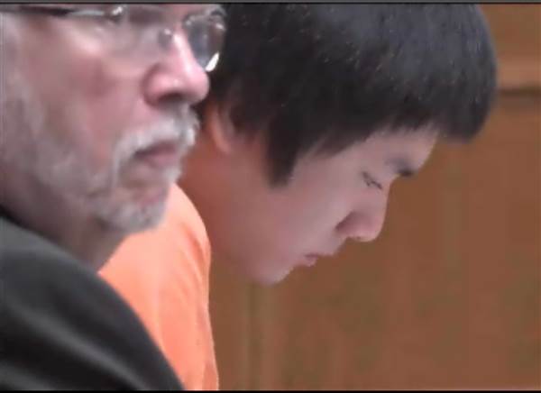 Dylan Yang listens to a victim impact statement at his sentencing hearing. (Photo credit: WFJW)