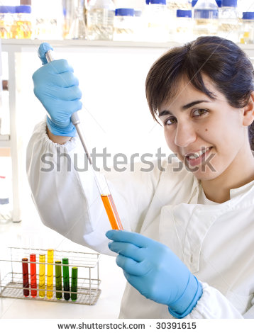 Y'know when a lab technician is enthusiastically grinning while pipetting? Only in stock photos. 