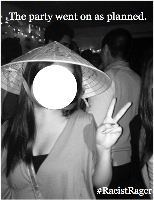 And, of course, no "Asian-themed" costume is complete without a peace sign.