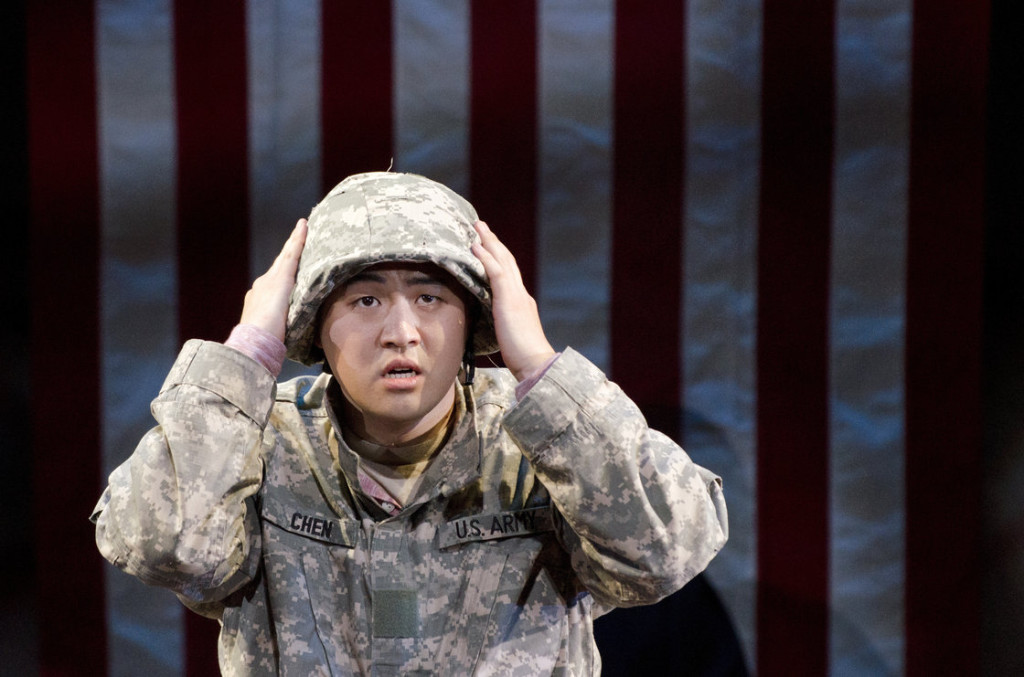 Andrew Stenson plays Pvt. Danny Chen in David Henry Hwang's newest opera, "An American Soldier". (Photo credit: Sarah Tilotta / NPR)