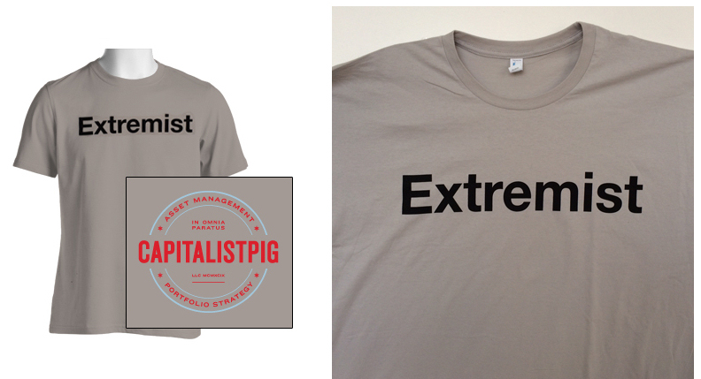 Hoenig even sells a t-shirt for the proud extremist.