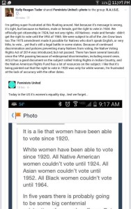 Facebook user Kelly Reagan Tudor clarifies the history of Native American voting rights in another well-shared Facebook meme.