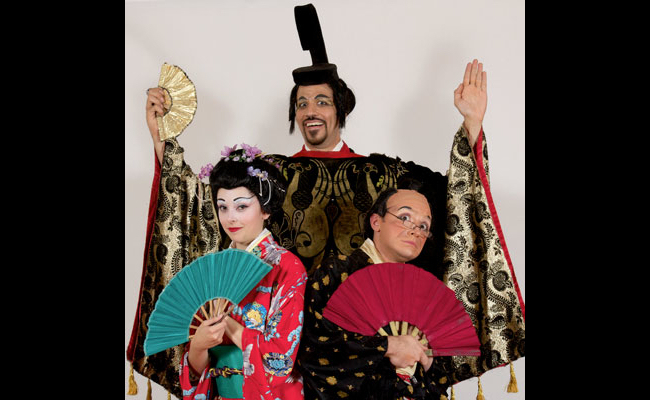 Promotional image of "The Mikado" from an earlier performance by NYGASP.