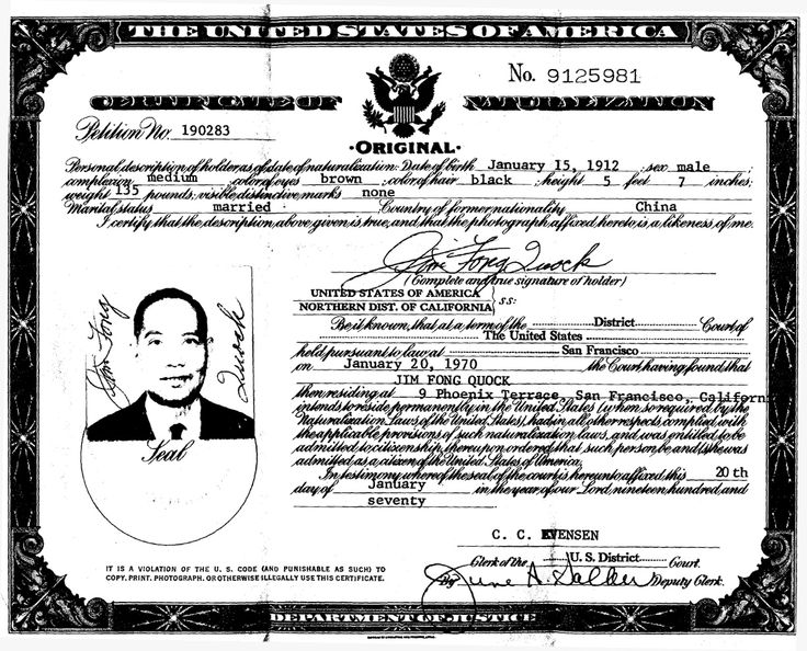The falsified documents of a Chinese American so-called "paper son".
