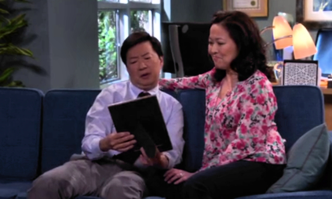 Ken Jeong and Suzy Nakamura in a scene from the pilot episode of ABC's "Dr. Ken". (Screen Capture via ABC/Disney Press)