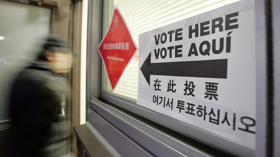 A voter enters a Chinatown polling place in 2006. (Photo credit: Getty)